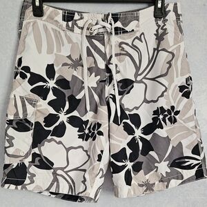 🟡 OLD NAVY Mens Floral Camoflauge Swim Trunk Shorts M